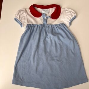 Little English girls Red Collar Dress 4T